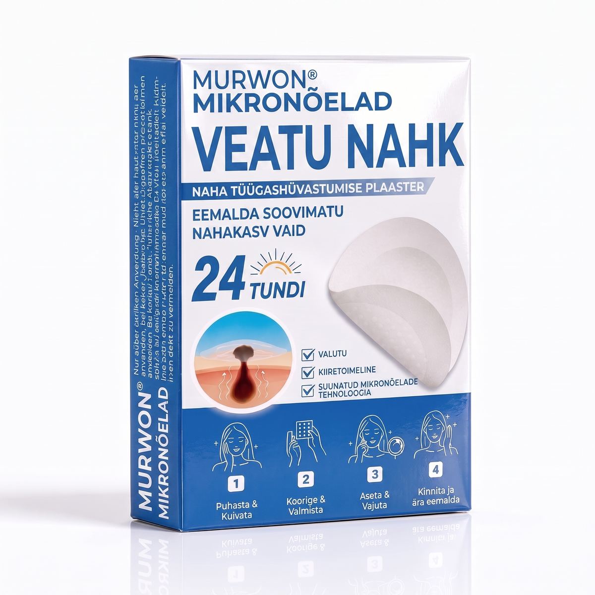 🇪🇪 Kvaliteetne Eesti toode, kiire riigisisene tarne | MURWON® 🌥️ Mikronõeltega plaastrid nahadefektide ilmingute vähendamiseks 🥦 (Nahapaksjendite, tüügaste, sünnimärkide, pigmendilaikude ja muude nähtavate nahadefektide korral.) 💪