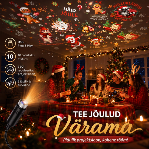 🎄 Vánoční edice | 🌥️ 𝐋𝐄𝐅𝐔𝐍® Inteligentní 5D projektor nové generace ✨ Proměňte svůj domov v kouzelný svět světel, hvězd a vánoční atmosféry ❤️