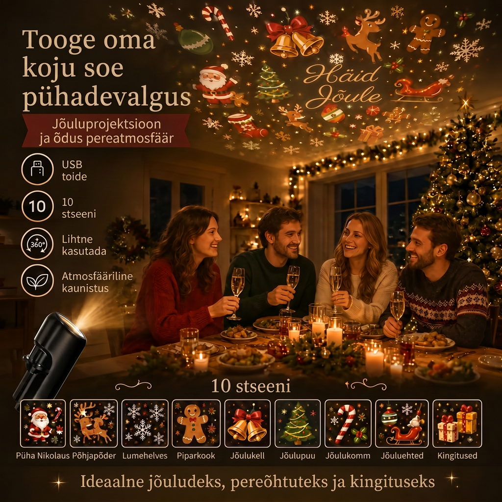 🎄 Vánoční edice | 🌥️ 𝐋𝐄𝐅𝐔𝐍® Inteligentní 5D projektor nové generace ✨ Proměňte svůj domov v kouzelný svět světel, hvězd a vánoční atmosféry ❤️