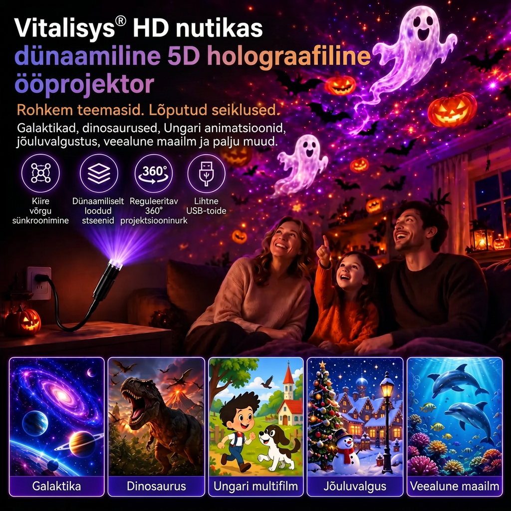 🎄 Vánoční edice | 🌥️ 𝐋𝐄𝐅𝐔𝐍® Inteligentní 5D projektor nové generace ✨ Proměňte svůj domov v kouzelný svět světel, hvězd a vánoční atmosféry ❤️