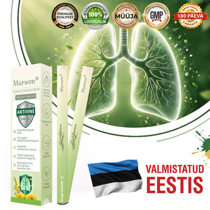 Tipptasemel eesti toode koduse kohaletoimetamisega 🥇 Murwon® taimne aurinhalaator kopsude puhastamiseks 🌽 Tõhus abi köha, kurgupõletiku, hingamisraskuste, lima, nohu, bronhiidi ja allergiate korral ❤️