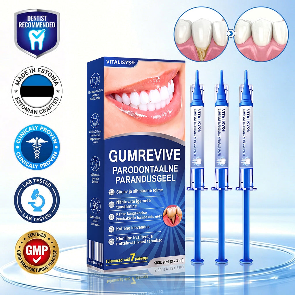 Hambaarstide soovitatud 👨‍⚕️🦷🛡️ Vitalisys® GumRevive – taastav igemegeel 🌥️❤️