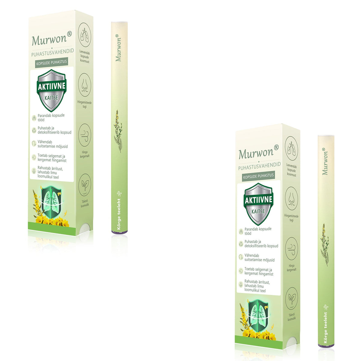 Tipptasemel eesti toode koduse kohaletoimetamisega 🥇 Murwon® taimne aurinhalaator kopsude puhastamiseks 🌽 Tõhus abi köha, kurgupõletiku, hingamisraskuste, lima, nohu, bronhiidi ja allergiate korral ❤️