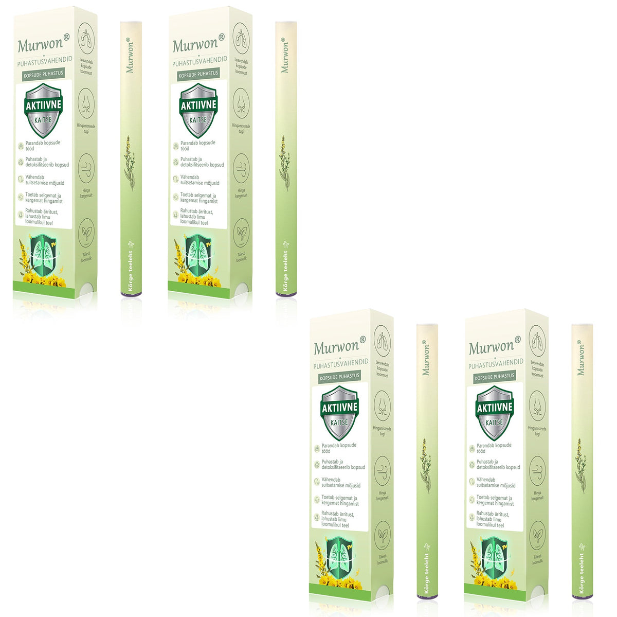 Tipptasemel eesti toode koduse kohaletoimetamisega 🥇 Murwon® taimne aurinhalaator kopsude puhastamiseks 🌽 Tõhus abi köha, kurgupõletiku, hingamisraskuste, lima, nohu, bronhiidi ja allergiate korral ❤️