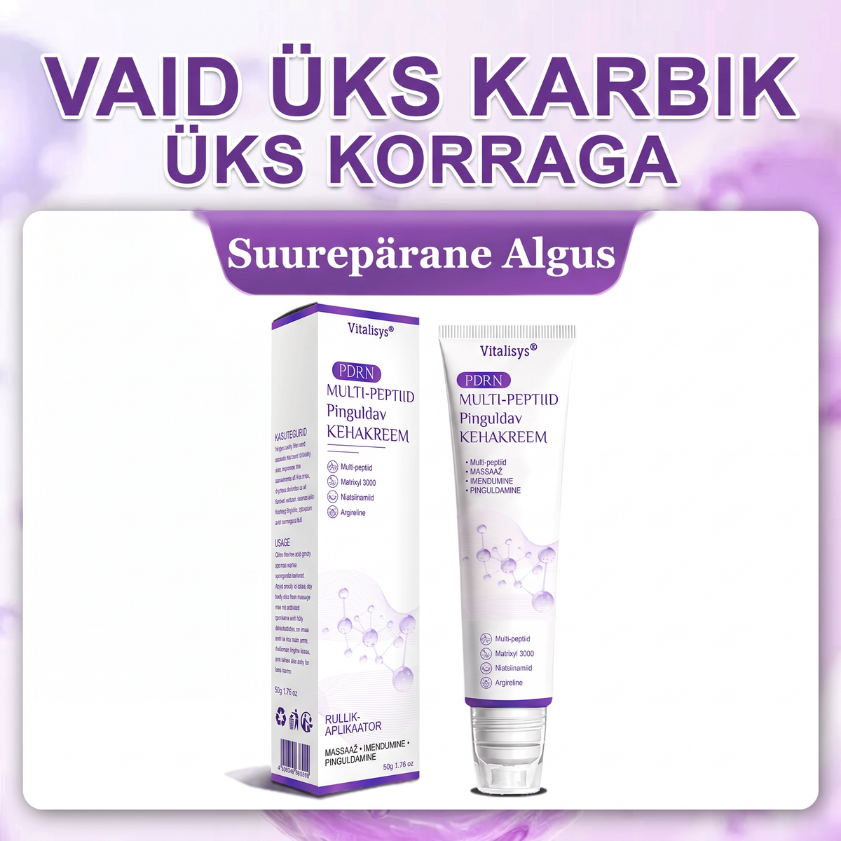 🇪🇪 Dermatoloogide lemmik🥦 | 🌥️Vitalisys® PDRN multi-peptiid kehamassaažikreem – Vananemisvastane, niisutav, pinguldav, taastav, siluv, akne ja plekkide eemaldamiseks, soolatüügaste ja sünnimärkide eemaldamiseks, psoriaasi leevendamiseks.❤️