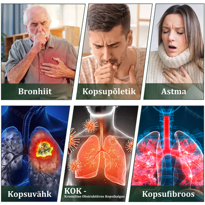 Tipptasemel eesti toode koduse kohaletoimetamisega 🥇 Murwon® taimne aurinhalaator kopsude puhastamiseks 🌽 Tõhus abi köha, kurgupõletiku, hingamisraskuste, lima, nohu, bronhiidi ja allergiate korral ❤️