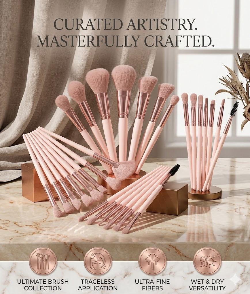 43-Piece Professional Beauty Tool Set: High-Density Makeup Brushes & Blending Sponges with Rotating Case
