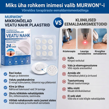 🇪🇪 Kvaliteetne Eesti toode, kiire riigisisene tarne | MURWON® 🌥️ Mikronõeltega plaastrid nahadefektide ilmingute vähendamiseks 🥦 (Nahapaksjendite, tüügaste, sünnimärkide, pigmendilaikude ja muude nähtavate nahadefektide korral.) 💪