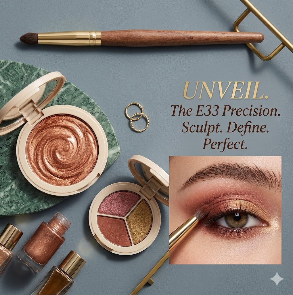 Detail Artistry Eye Brush: Small Shader & Precision Eyeliner Tool - Premium Natural Hair & Copper Ferrule