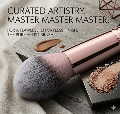 Double Ended Makeup Brush: Angled Contour & Round Foundation Brush for Blending Liquid, Powder, Concealer & Cream Blush