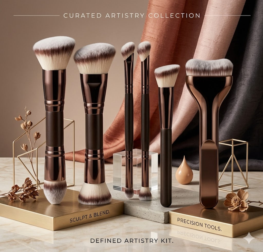 Multifunctional 6/10/18 Pcs Professional Makeup Brush Collection - Portable Dual-Ended Travel Tool Kit with Bag