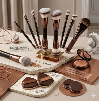 Multifunctional 6/10/18 Pcs Professional Makeup Brush Collection - Portable Dual-Ended Travel Tool Kit with Bag