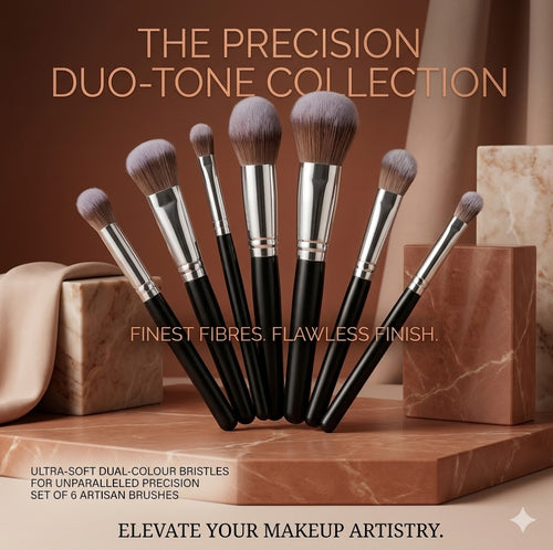 Precision Sculpt & Conceal Brush Set (6 Pcs) - Ultra-Soft Angled Head for Targeted Face Detailing & Imperfection Coverage