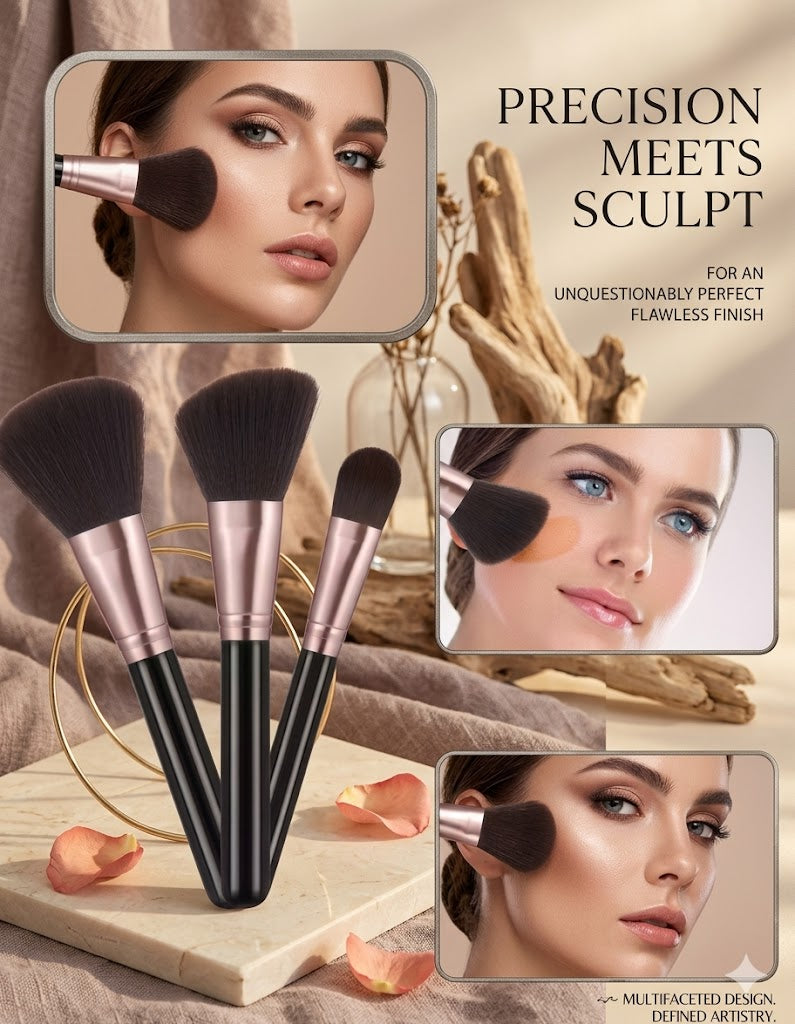 Ultimate 43PCS Complete Makeup Set - 24 Professional Brushes, Sponges & Puffs with Travel Case