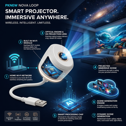 PKNEW®🌊 NEXT-GEN SMART ☘️ PROJECTION HD Smart Dynamic 5D Holographic Night Light Projector🍁
